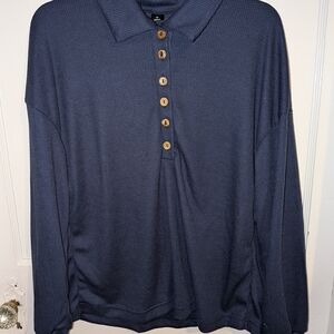 Never Worn. Woman's Navy Long Sleeve Shirt.